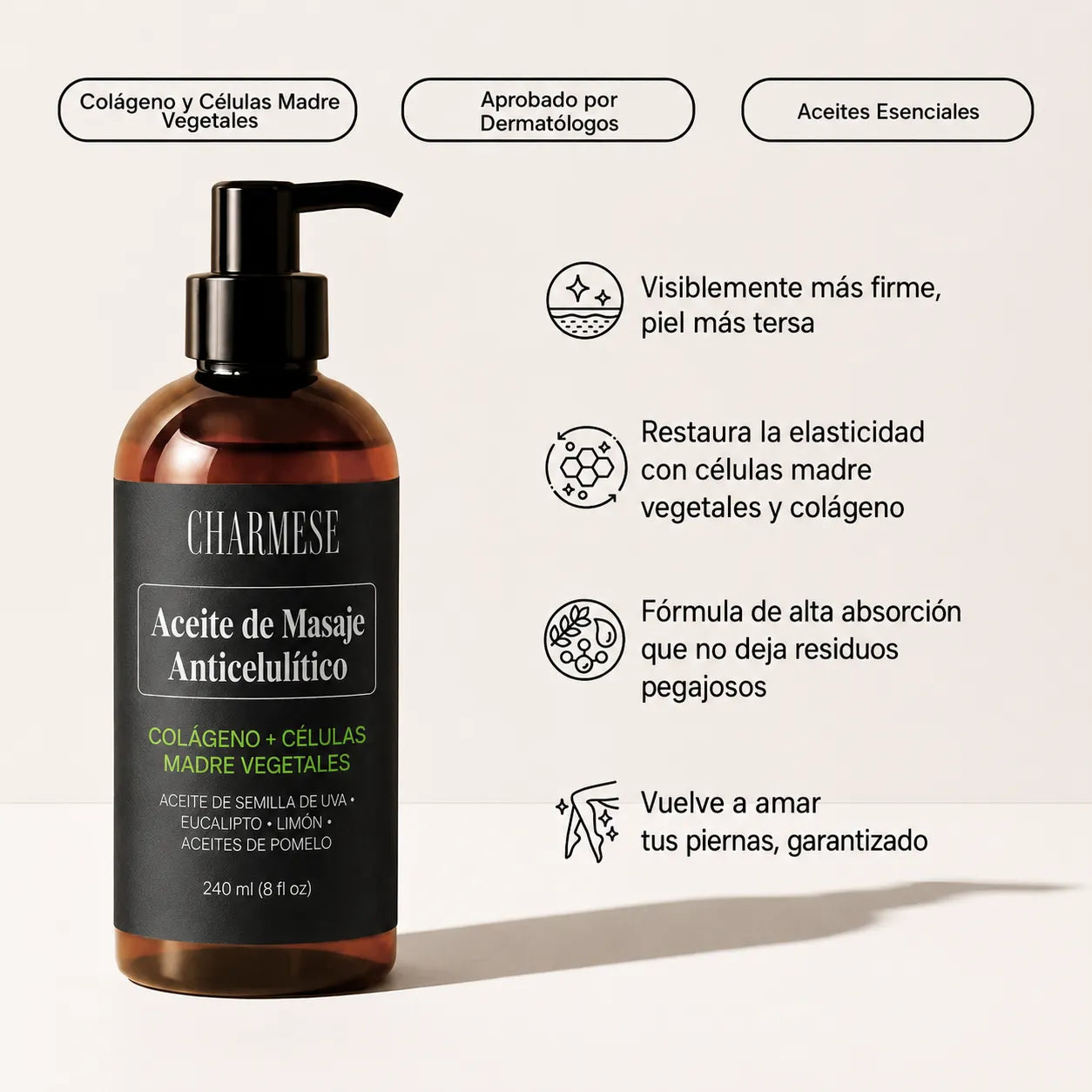 CHARMESE Aceite de Masaje Anticelulítico